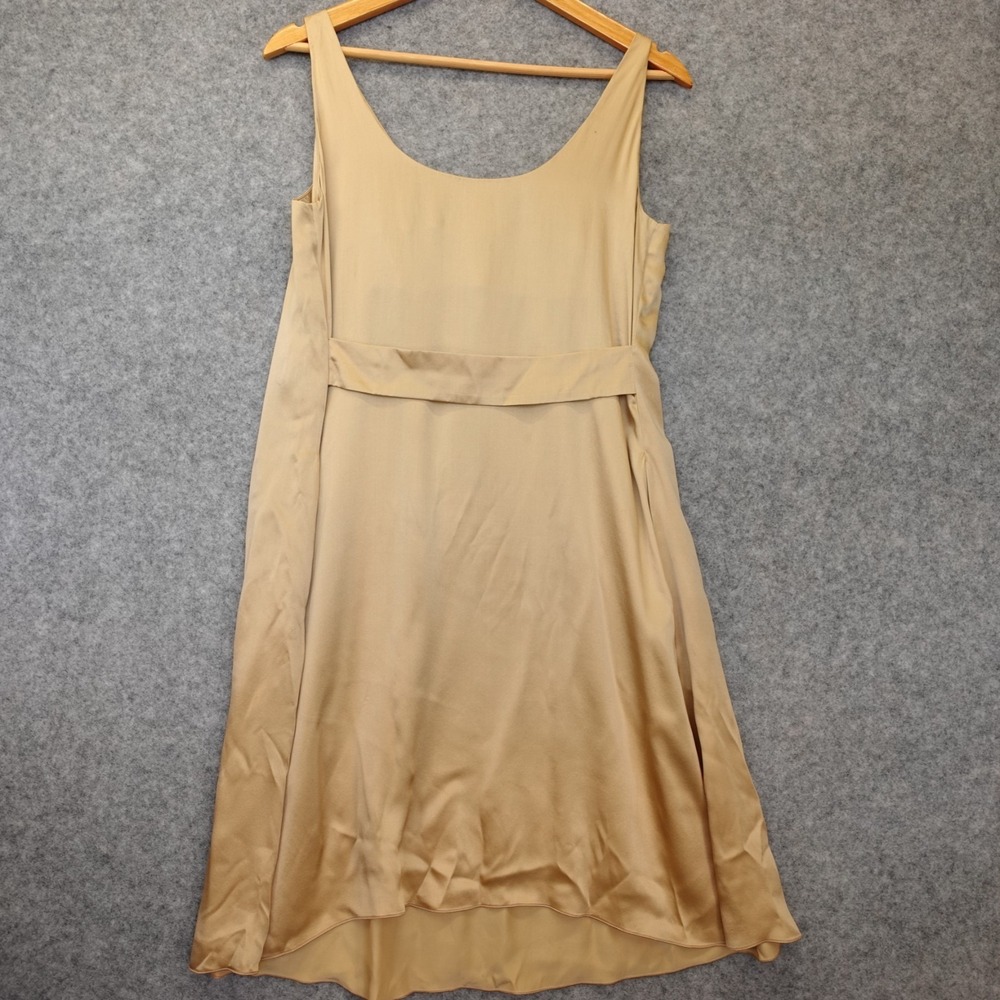 GIANNI VERSACE Dress Womens 44 M 8 Gold Silk Slip Cocktail Flowy Italian Luxury - Picture 2 of 16